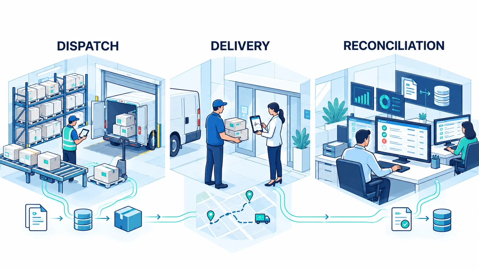 Electronic Proof of Delivery: Dispatch, Delivery, Reconciliation