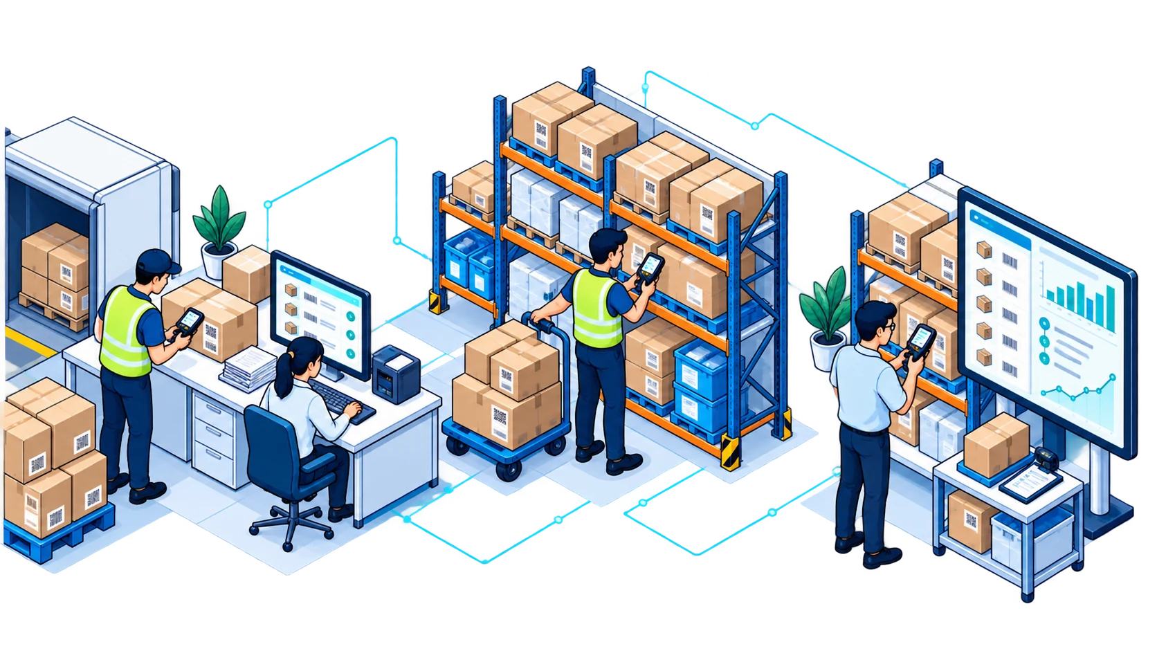 QR and barcode inventory: scanned receiving, stock movement and cycle counting