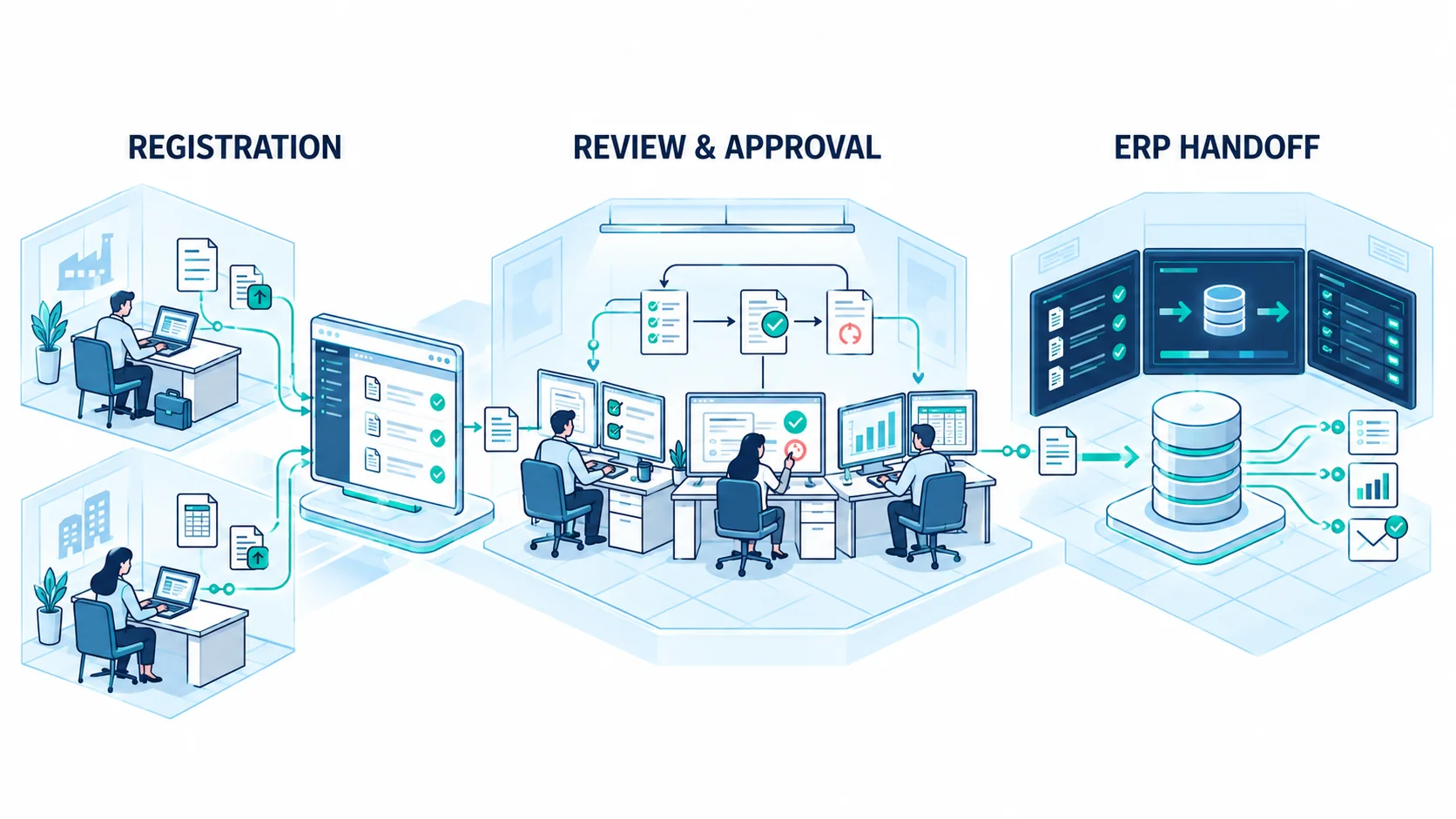 Vendor & Customer Onboarding: Register, Review, Onboard